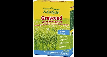 AZstyle Graszaad Inzaai - voor Nieuwe Gazons - Dicht Gazon zonder Mos - Sterke Grasmat - Snelkiemend Graszaad - Speel & Siergazons - voor 50 M² - 1 KG