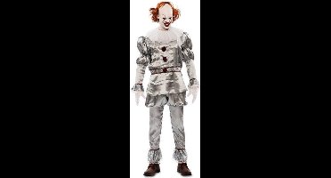 Witbaard Verkleedpak Duivelse Clown Polyester Zilver/wit Mt Xl