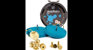 Quick shoelaces - Met één hand veters strikken - Prestige - Gecoat met met een laagje 24k goud - Schoenveter met fixatie rond - Turquoise