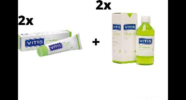 2x Vitis Orthodontic Mondspoelmiddel + 2x Vitis Orthodontic Tandpasta - Voordeelpakket