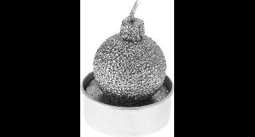 Theelichtjes Kerstbal - Zilver kleurig -Waxinelichtjes - kerstverlichting - kerst - per 3 verpakkingen