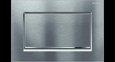 Geberit Sigma10 bedieningsplaat - 2-toets spoeling - rechthoekige knoppen - vergr.chroom geborsteld/glans chroom/ - verchroomd chroom mat