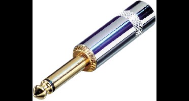 REAN NYS224G 6,35mm Jack (m) connector - metaal verguld - 2-polig / mono