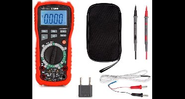 Velleman Digitale multimeter, datahold, contactloze spanningsdetectie, met REL-functie, geschikt voor het meten van AC/DC-stroom, AC/DC-spanning, weerstand, frequentie, temperatuur, continuïteit, inclusief meetsnoeren