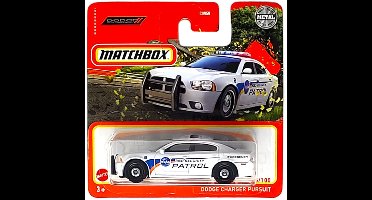 MATCHBOX DODGE CHARGER PURCUIT NASA KSC SECURITY PATROL METAL CAR EMERGENCY WHITE 1:64 86/100 SHORT CARD