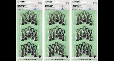 Benson Handdoekhaakjes - zwart - 45x - handdoekclips - ophanghaakjes