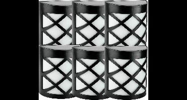 Solar wandlamp buiten 'China' - Set van 6 stuks - IP55 - Warm Wit licht (3000K) - 12 lumen - Tuinverlichting op zonne-energie