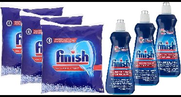 Finish zout vaatwaszout 3 kg + Finish glansspoelmiddel 3 stuks