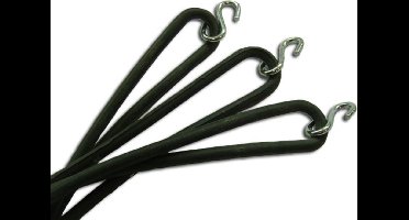 10 stuks - Spanrubbers -  Carresorierubbers - met S-haak 20 cm