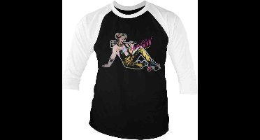 DC Comics Harley Quinn Raglan top -M- Birds Of Prey - Roller Skates Zwart/Wit