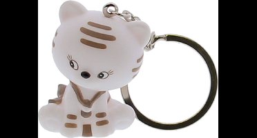 Sleutelhanger kat "Kitty" wit (10 stuks) Uitdeelgeschenkjes - Geboorte - Doop