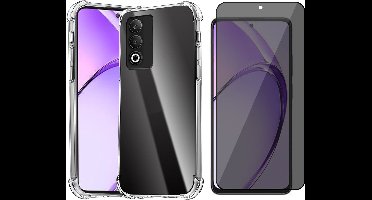Hoesje geschikt voor Oppo A80 - Privacy Screenprotector Volledig Dekkend Glas - Shockproof Transparant