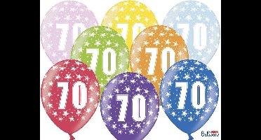 Verjaardag ballonnen 70 jaar Metallic Mix