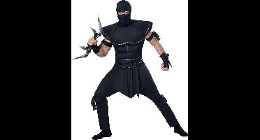 Duistere zwarte ninja outfit voor mannen - Verkleedkleding