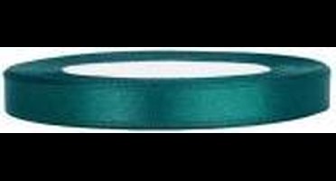 Satijn Lint, Flessen Groen  6 mm Breed, 100 Meter Totaal, 4 Rollen Van 25 Meter