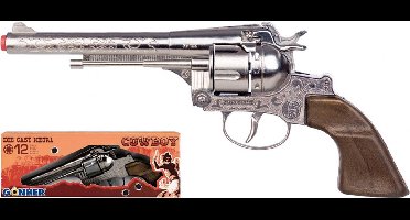 Gonher Speelgoed Revolver Cowboy 12 Schots Staal Zilver