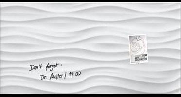 Sigel glasmagneetbord - Artverum - 91x46cm - White Wave - SI-GL260