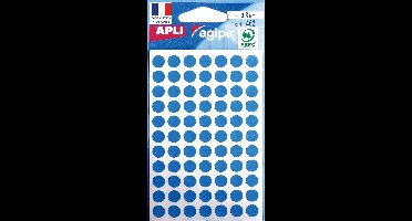 Agipa ronde etiketten in etui diameter 8 mm, blauw, 462 stuks, 77 per blad