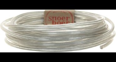 rol 100m - kunststof snoer rond - transparant - 2x0,75 - zilver