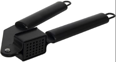 Svenska living Knoflookpers - zwart - 19 cm - Knoflookpersen keukenaccessoires