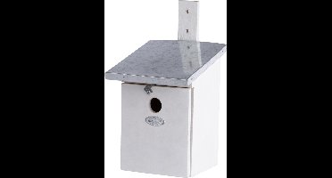 Houten vogelhuisje/nesthuisje koolmees 33 cm met kijkluik - Vurenhouten vogelhuisjes tuindecoraties - Vogelnestje voor kleine tuinvogeltjes