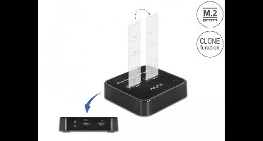 Delock M.2 Docking Station for 2 x M.2 SATA SSD with Clone function
