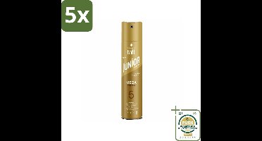 5 x Taft - Mega Strong 5 - Junior Haarspray - Extra sterke hold voor kids - 250 ml - Grootverpakking - Haarspray - Haarspray Voor Kinderen - Haarspray Voor Jongeren - Haarspray Extra Sterke Hold - Haarspray 48 Uur Hold