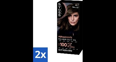 2 x SYOSS - Coloration 4-1 Middenbruin - Haarverf - Grijsdekking - Vermindert Haarbreuk - Permanente Haarkleuring - Haarkleur - Grijsdekking - Donkere Asblonde Haarkleur - Keratine
