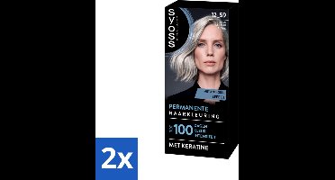 2 x SYOSS - Coloration 12-59 Cool Platinum Blond - Haarverf - Grijsdekking - Vermindert Haarbreuk - Permanente Haarkleuring - Haarkleur - Grijsdekking - Keratine - Haarkleurintensiteit