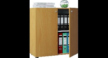 Archiefkast opbergkast Vandol mini lichtbruin beuken kleur 74 cm hoog
