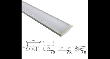 Led strip profiel inbouw - 3 meter - 10 mm hoog - Led profiel inbouw - Led profiel wit