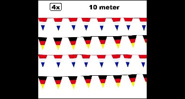 4 stuks Vlaggenlijn landen set Duitsland / Nederland 10 meter - Sport Holland Duits Thema feest voetbal party