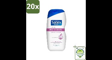 20 x Sanex Dermo - Pro Hydraterend - Douchecrème - Zeer Droge Huid - 500 ml - Grootverpakking - Sanex Dermo Pro - Hydraterende Douchecrème - Droge Huid - Douchecrème - Hydratatie