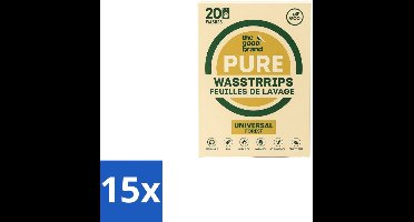 15 x The Good Brand - Wasstrips - Forest - 20 wasbeurten - Wasstrips - Duurzame Was - Milieuvriendelijke Was - Plasticvrije Was - Biologisch Afbreekbare Was