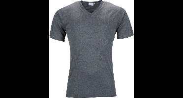 Fusible Systems - Heren Actief James and Nicholson T-Shirt met V-Hals (Donkergrijs)
