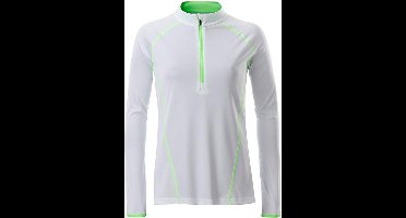 James and Nicholson Dames/dames Sport Top met lange mouwen (Wit/Recht Groen)