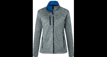James and Nicholson Dames/dames Fleece Lined Softshell Jacket (Donkergrijs Melange/Royaal Blauw)