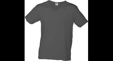 Daiber Heren Slim Fit V Hals T-Shirt (Grafiet)