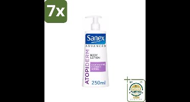 7 x Sanex Geavanceerd - Atopiderm - Bodylotion - 250 ml - Grootverpakking - Huidverzorging - Droge Huid - Gevoelige Huid - Bodylotion - Atopiderm