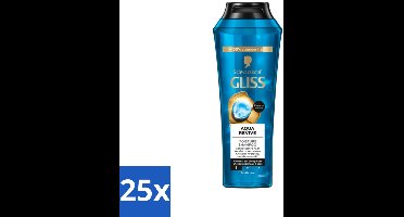 25 x Gliss - Shampoo - Aqua Revive - Voor Hydraterend en Fris Haar - 250 ml - Hydraterend Shampoo - Droog Haar - Haarverzorging - Haarhygiëne - Schuimshampoo