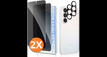 Privacy screenprotector Geschikt voor Samsung S26 Plus - screenprotector Privacy Met Galaxy S26 Plus camera lens - Complete bescherming voor Samsung S26 Plus – scherm en camera in één set - 2X
