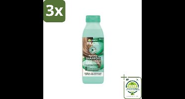 3 x Garnier - Fructis Hair Food Aloe Vera - Shampoo - Normaal tot Droog Haar - 350 ml - Grootverpakking - Aloe Vera Shampoo - Hydraterende Shampoo - Shampoo Voor Droog Haar - Vegan Shampoo - Natuurlijke Shampoo