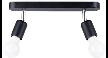 Sollux Lighting Plafondlamp Fornes - E27 - zwart - staal - 13.5x33x6cm