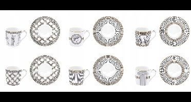 Luxe Porseleinen Koffiekopjes Set (6 stuks) - Italiaans Design