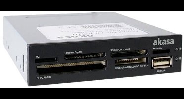 Akasa AK-ICR-07 Externe geheugenkaartlezer USB-A 2.0 Zwart