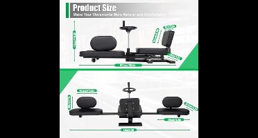 Spreidstandtrainer – Beenstretcher – Splitmachine – Flexibiliteitstrainer – Yoga rekker – Verstelbaar tot 200° – Ergonomisch met anti-slip basis – Zwart