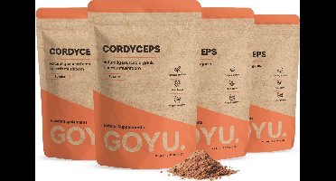 GOYU Cordyceps Poeder Biologisch Combideal 4x 60 gram - Paddenstoel paddenstoelen – Vegan - Zonder toevoegingen - Lab getest - 30 dagen voorraad per zakje