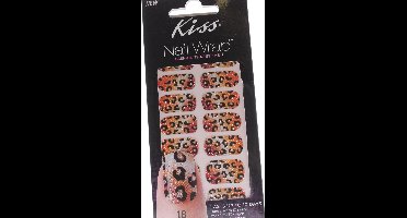 Kiss Nail Wrap fashion that sticks 18 jeweled strips panther
