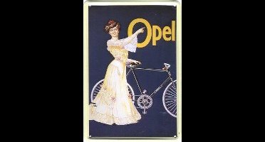 Opel reclame Opel Fiets - Metalen reclamebord - Wandbordje - 10x15 cm