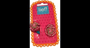 Bloemetjes elastiekjes met hartje Rood - Lief Lifestyle